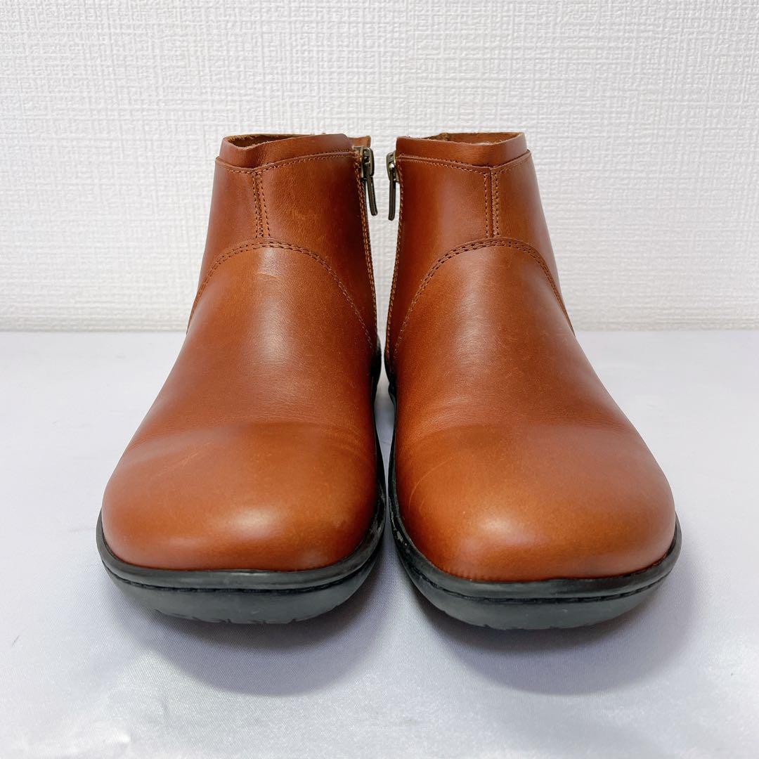 ビルケンシュトック ベニントン 38 ショートブーツ ブラウン サイドジップ本革