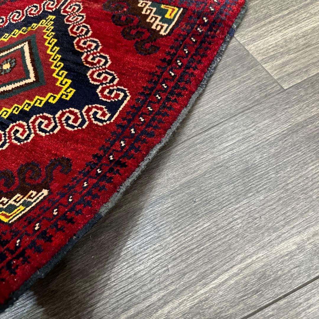 53x51cm トライバルラグ手織り絨毯ヴィンテージ ラグ❣️sale❣️