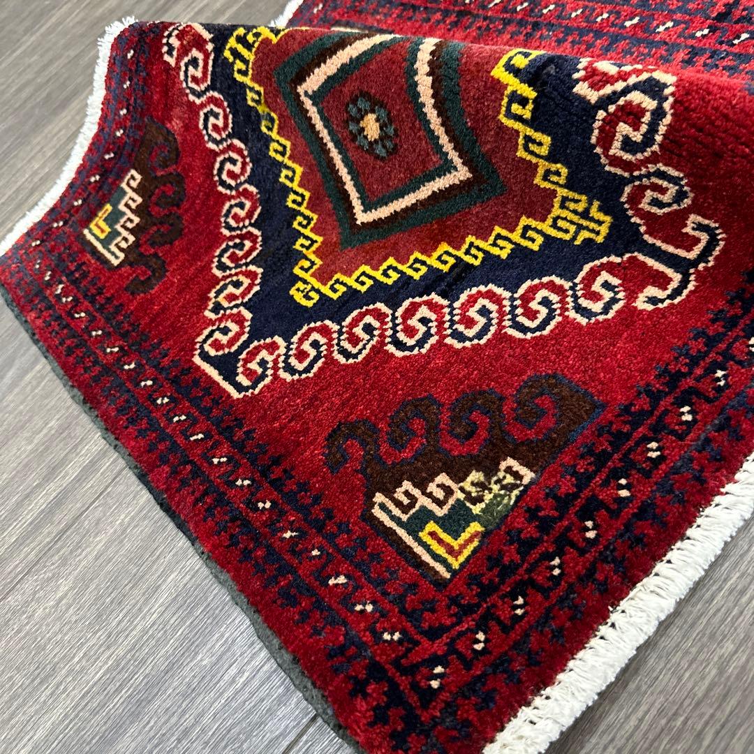 53x51cm トライバルラグ手織り絨毯ヴィンテージ ラグ❣️sale❣️