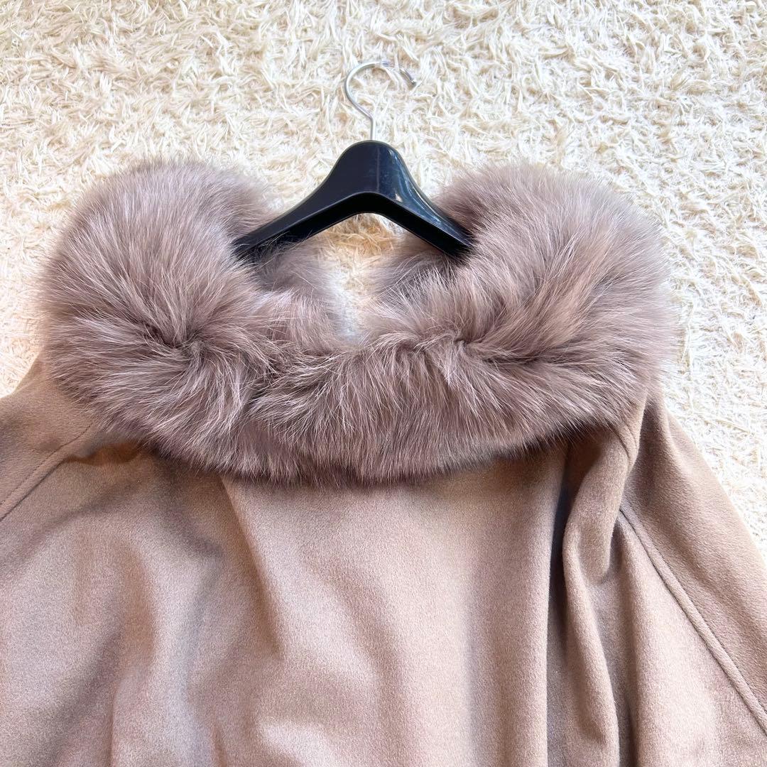 【極美品✨️】SAGAFURS カシミヤ 100% 本毛皮 フォックス ポンチョ