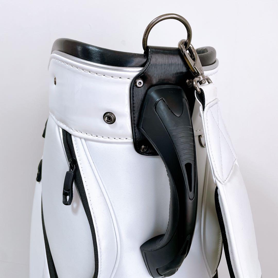 美品　NIKE キャディバック　ホワイト　エナメル　GF3006 9型　黒