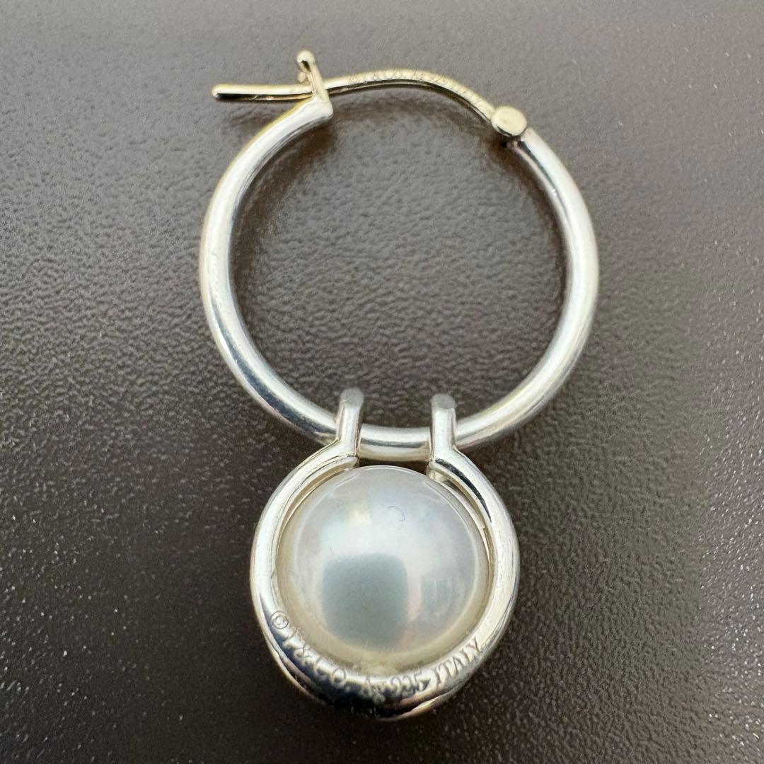 ティファニーハードウェアパールフープ ピアス　AG925