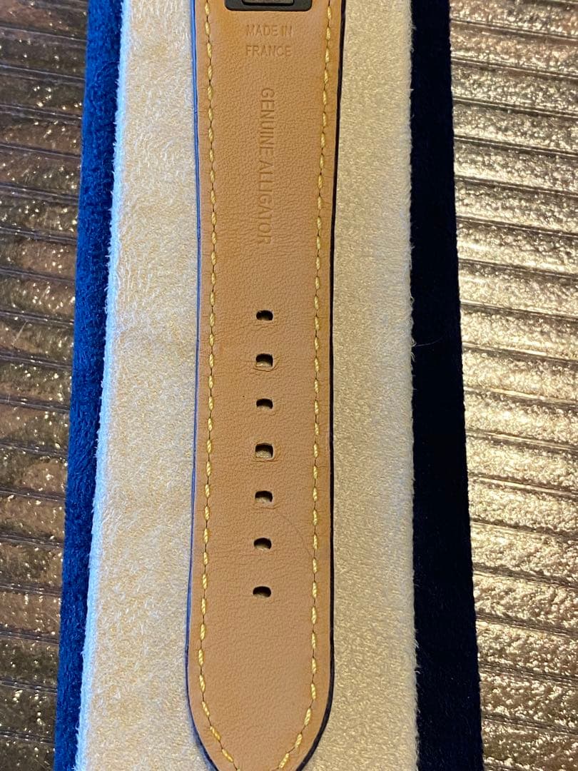 ルイヴィトン　タンブール【高級クロコダイル革】ベルト L サイズ(美品)ネイビー