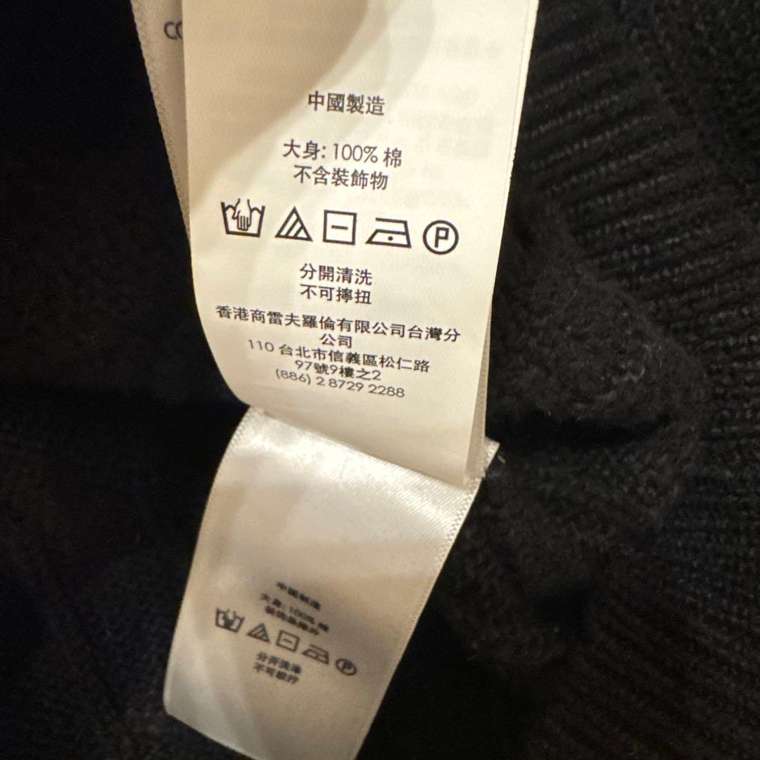 現行　ポロラルフローレン ハーフジップ ケーブルニット　黒ブラック