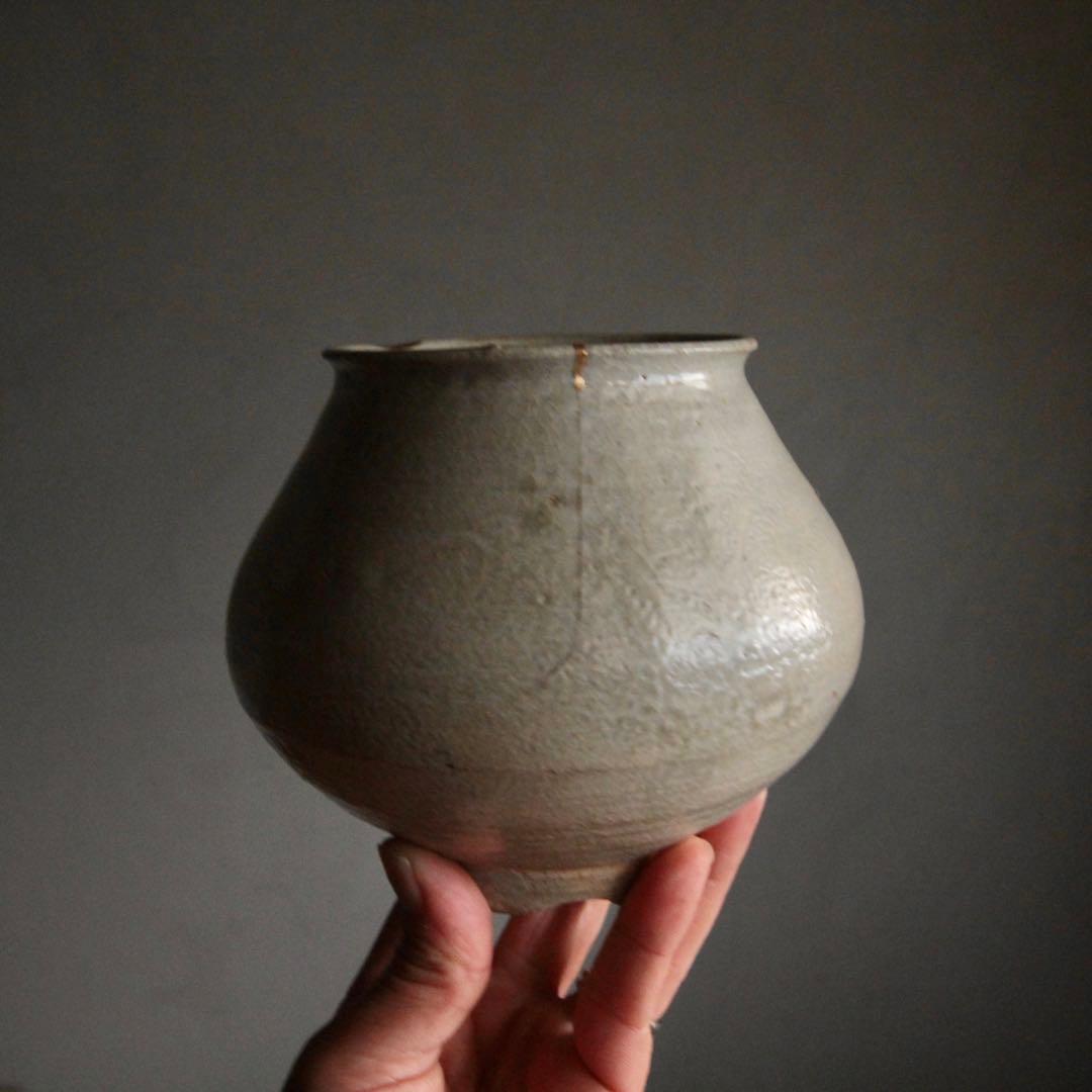 李朝 堅手 塩笥壷 朝鮮美術 古美術 古道具 李朝白磁 アンティーク
