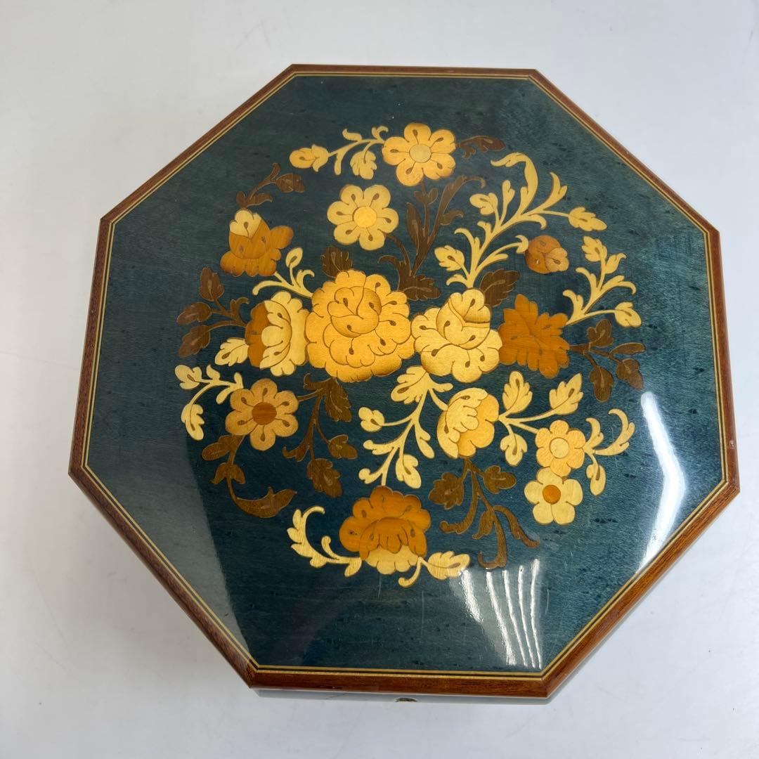 リュージュ　象嵌　オルゴール　幅約24㎝　タサチ　東な8-0121①