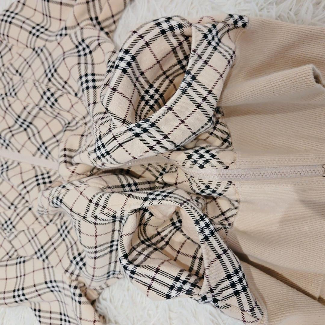 バーバリーブルーレーベル トラックジャケット M ノバチェック ホースロゴ　刺繍