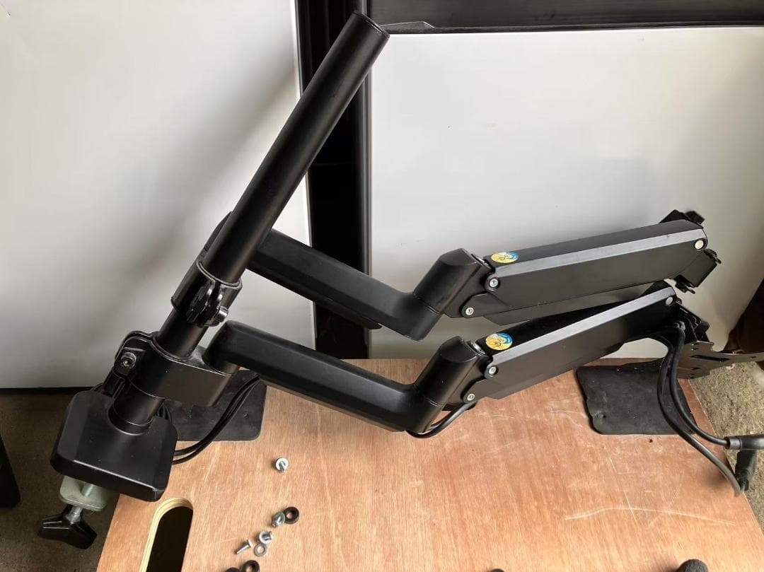 JC106-双 IODATA KH245V ブラック、モニター用ダブルアーム付