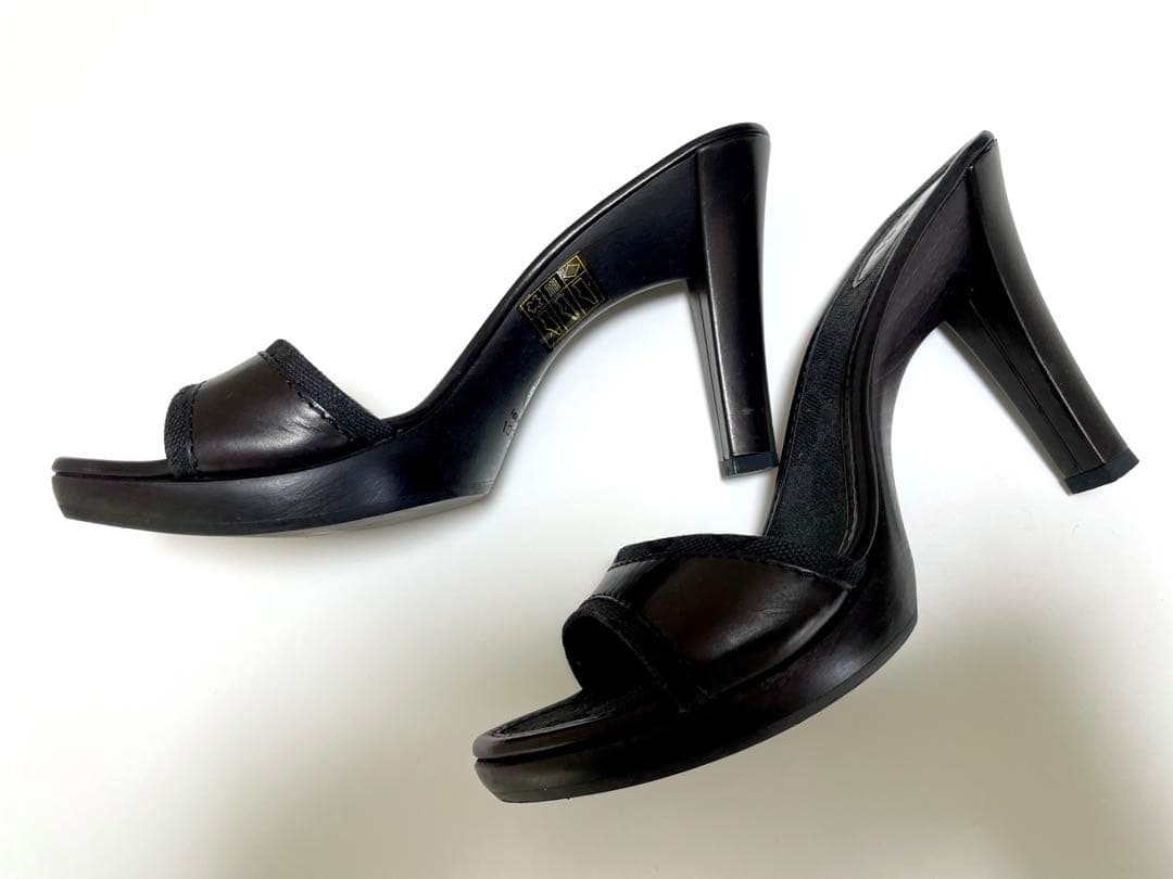 【美品】GUCCI ブラック ミュール 高ヒール