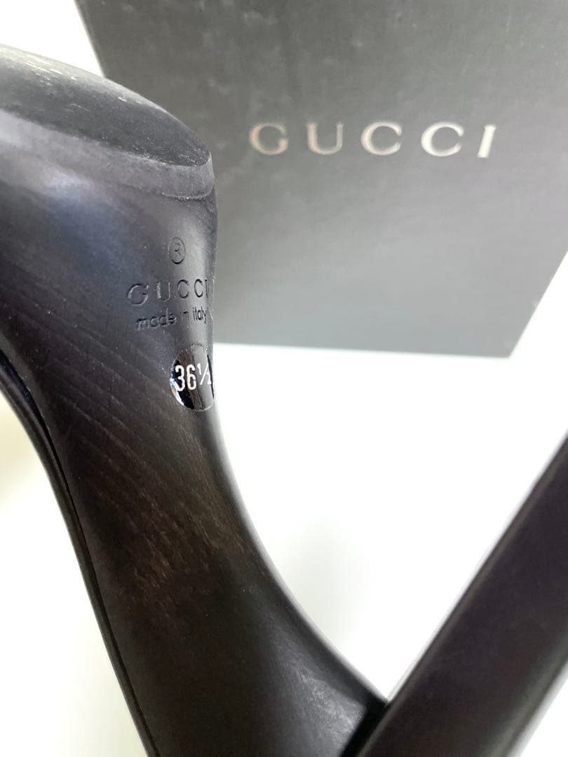 【美品】GUCCI ブラック ミュール 高ヒール