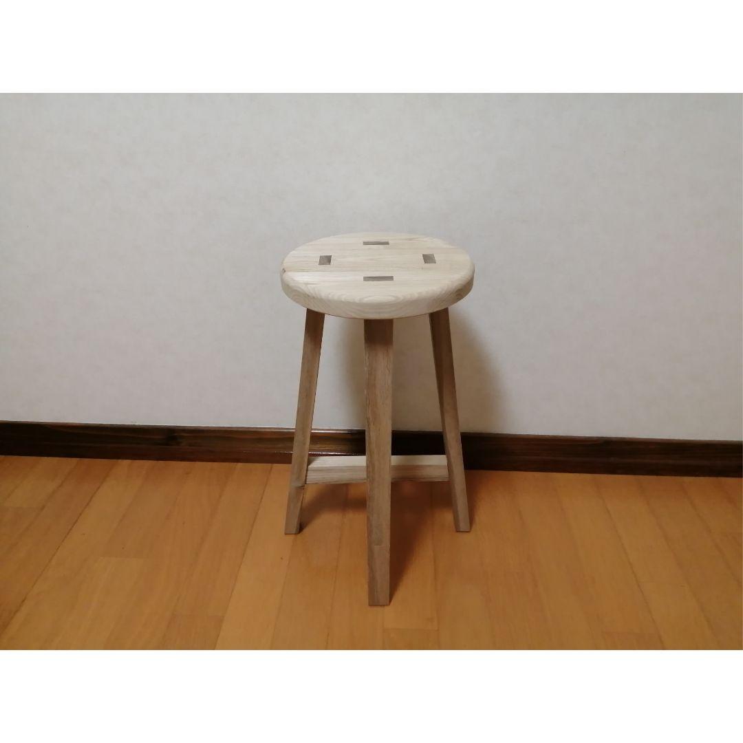 栗材スツール　高さ47cm　丸椅子　stool