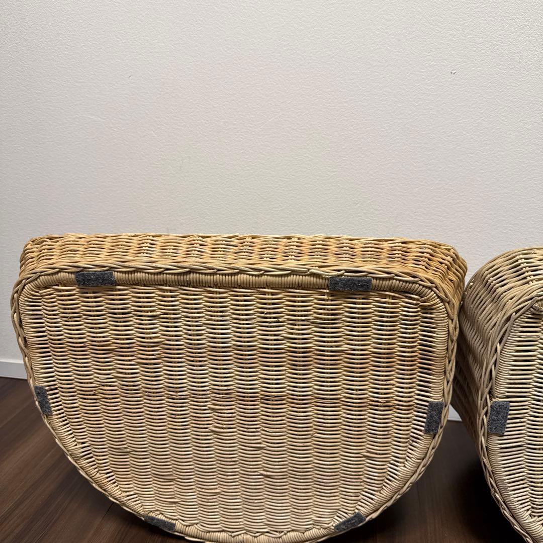 【良品】関家具 フロアチェア 座椅子 ラタン ２脚セット