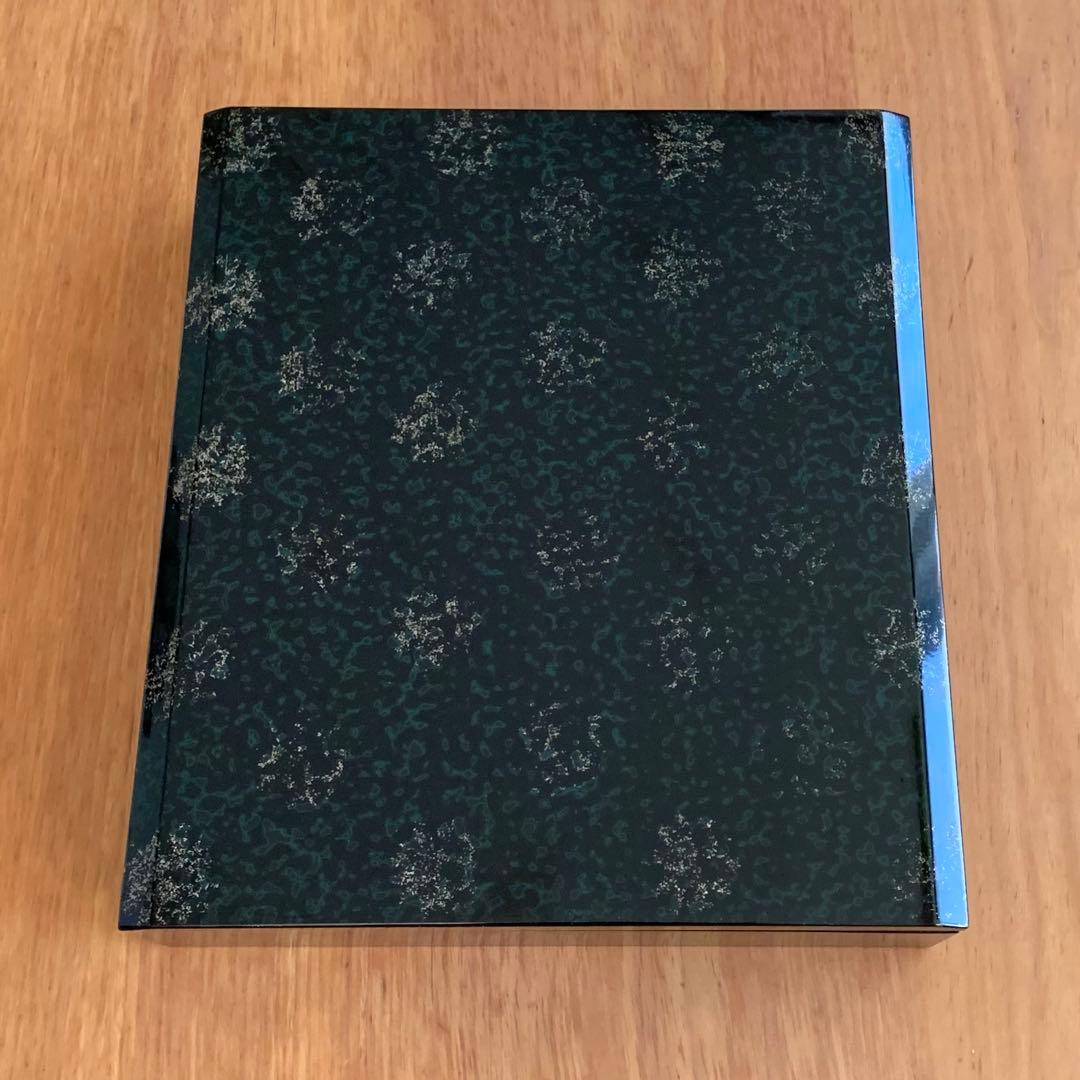 津軽塗 手許箱　梨黒 沈金