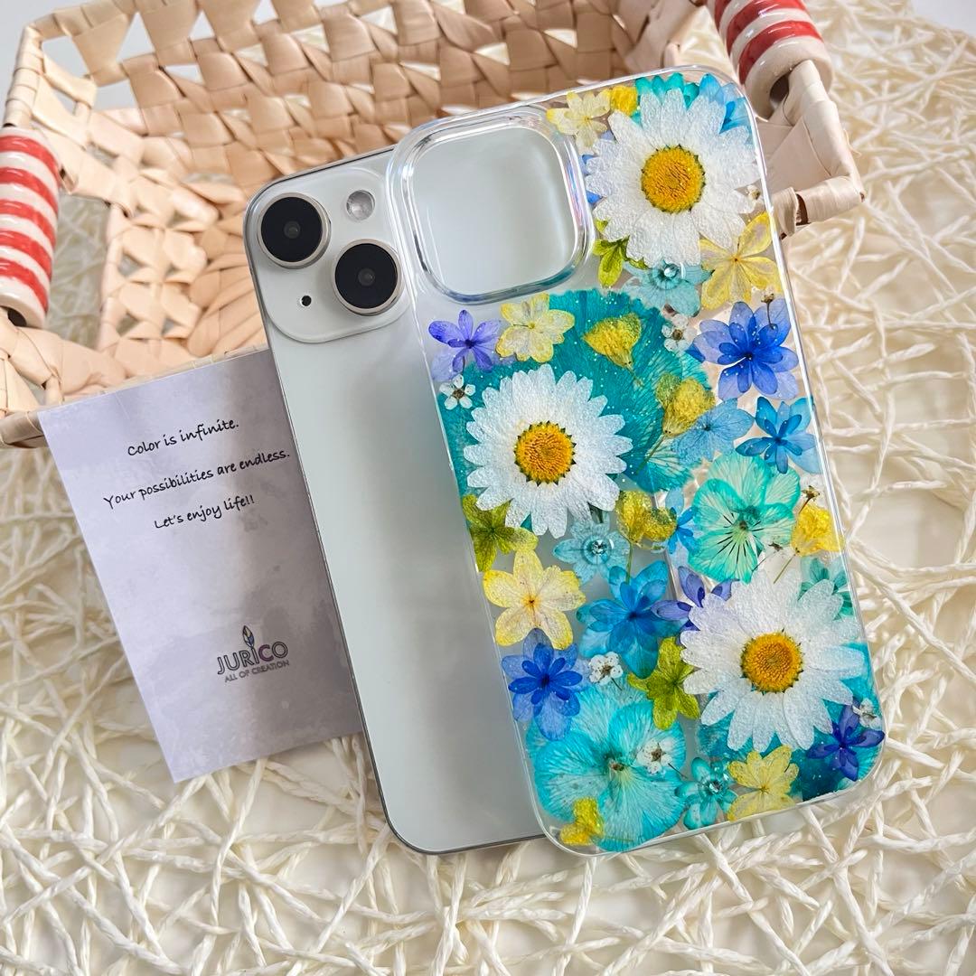 ハンドメイド押し花スマホケース　全機種対応iphone/GALAXY/AQUOS