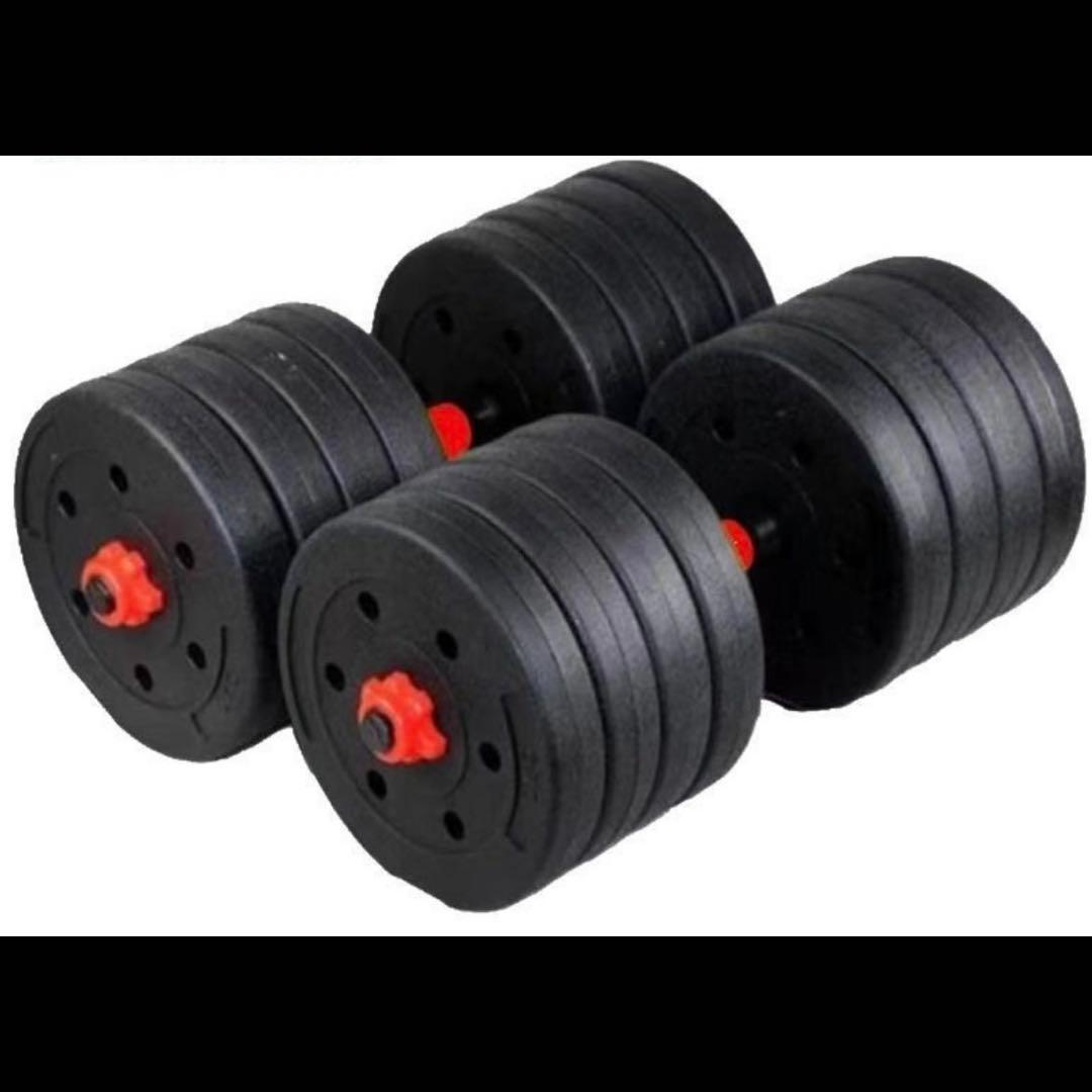 合計50kg／バーベルにもなるダンベル 可変式プレート｜25kg×2個セットA6