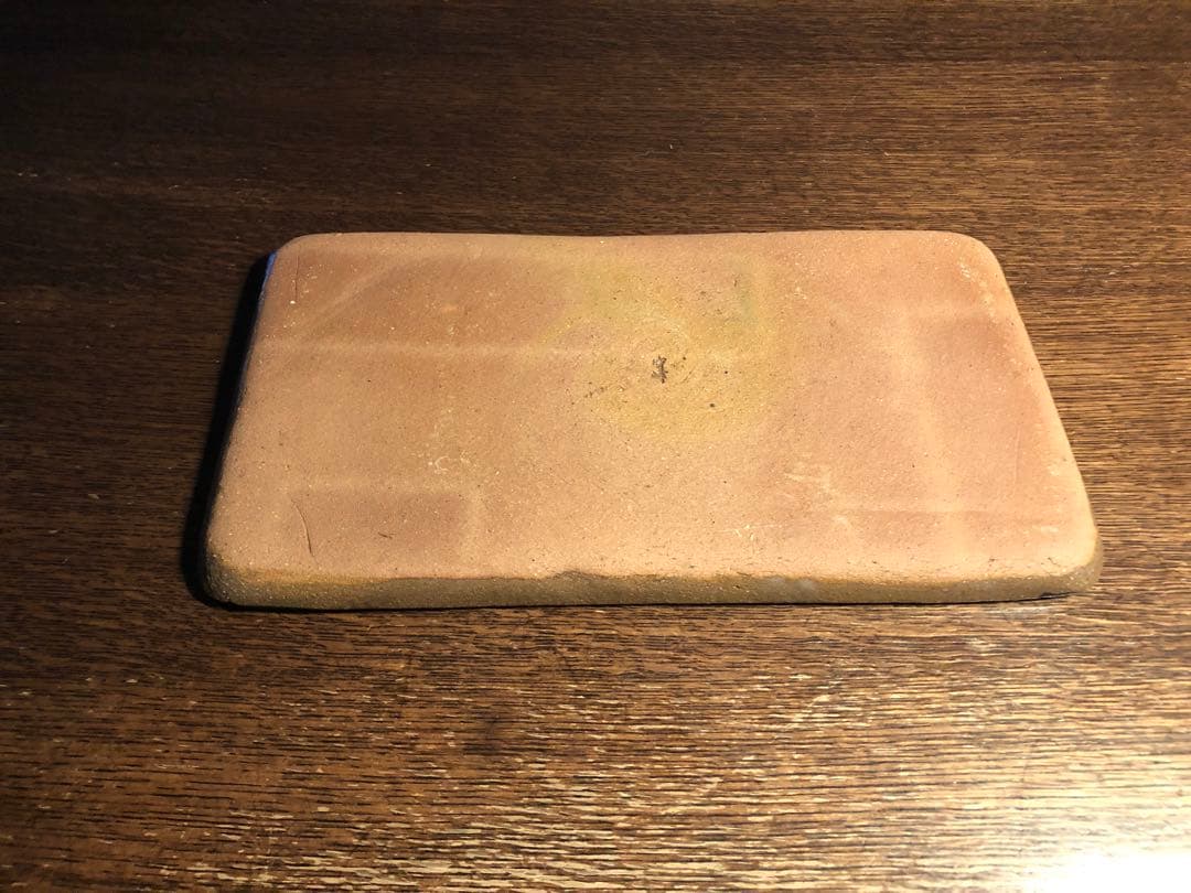 唐津焼　茶色陶器皿　骨董品