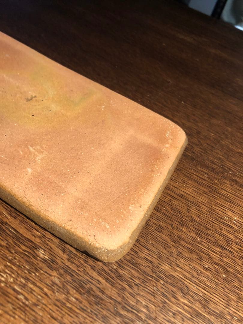 唐津焼　茶色陶器皿　骨董品