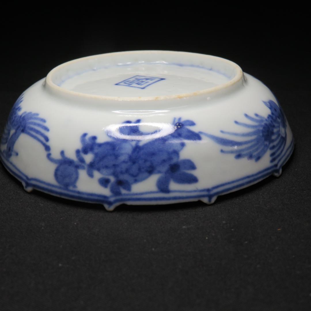 小皿 手塩皿 豆皿 染付 古伊万里 人物風景図 5枚 明治 大正