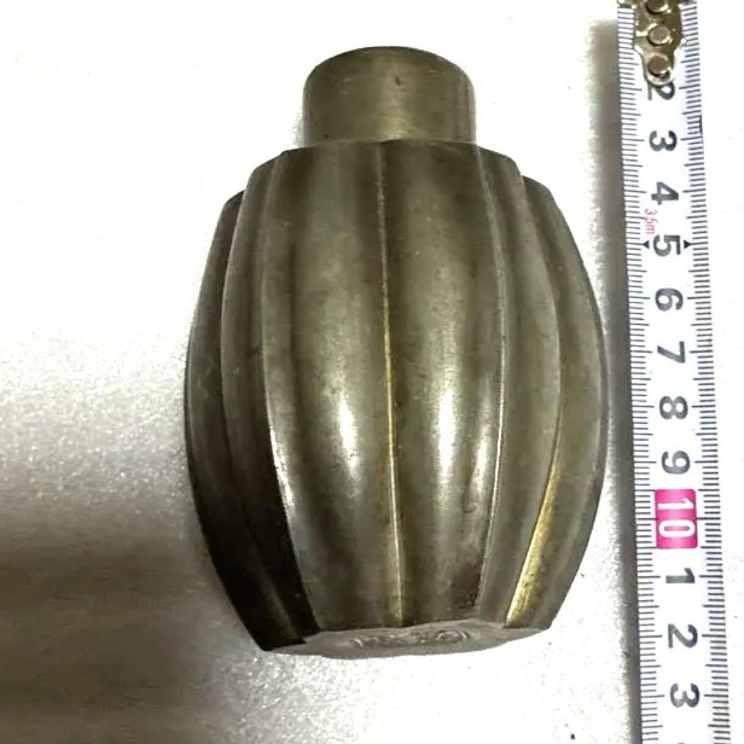 古錫 茶葉罐 乾茂自造 「錫製光面無紋茶心壺」 茶筒 茶入 茶純錫 金工 茶器