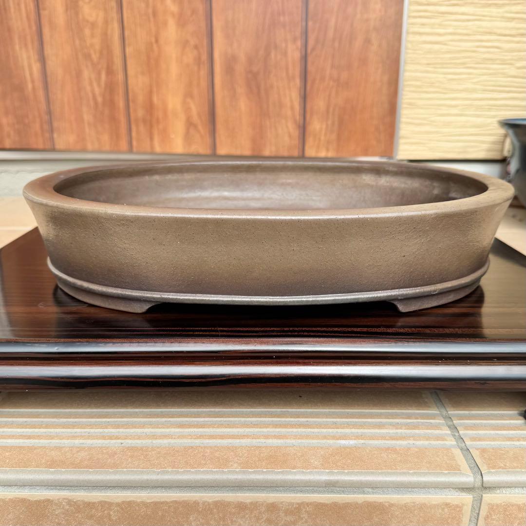 中野行山　切立下紐楕円鉢