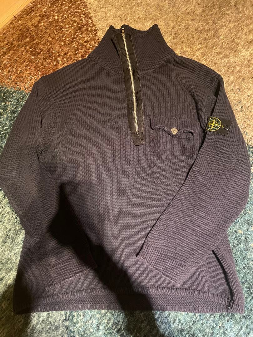 トップス 2000ss STONE  HALF ZIP KNIT JUMPER