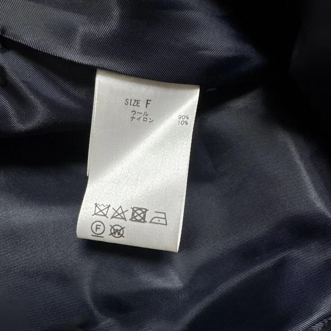 美品 ビアズリー ピーコート フード付き ショートコート　ネイビー