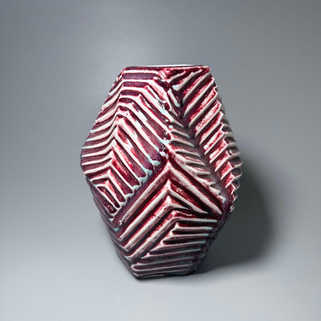 人間国宝　中島宏　初期作　辰砂　現代アート　弓野窯　希少　本人作　高21cm