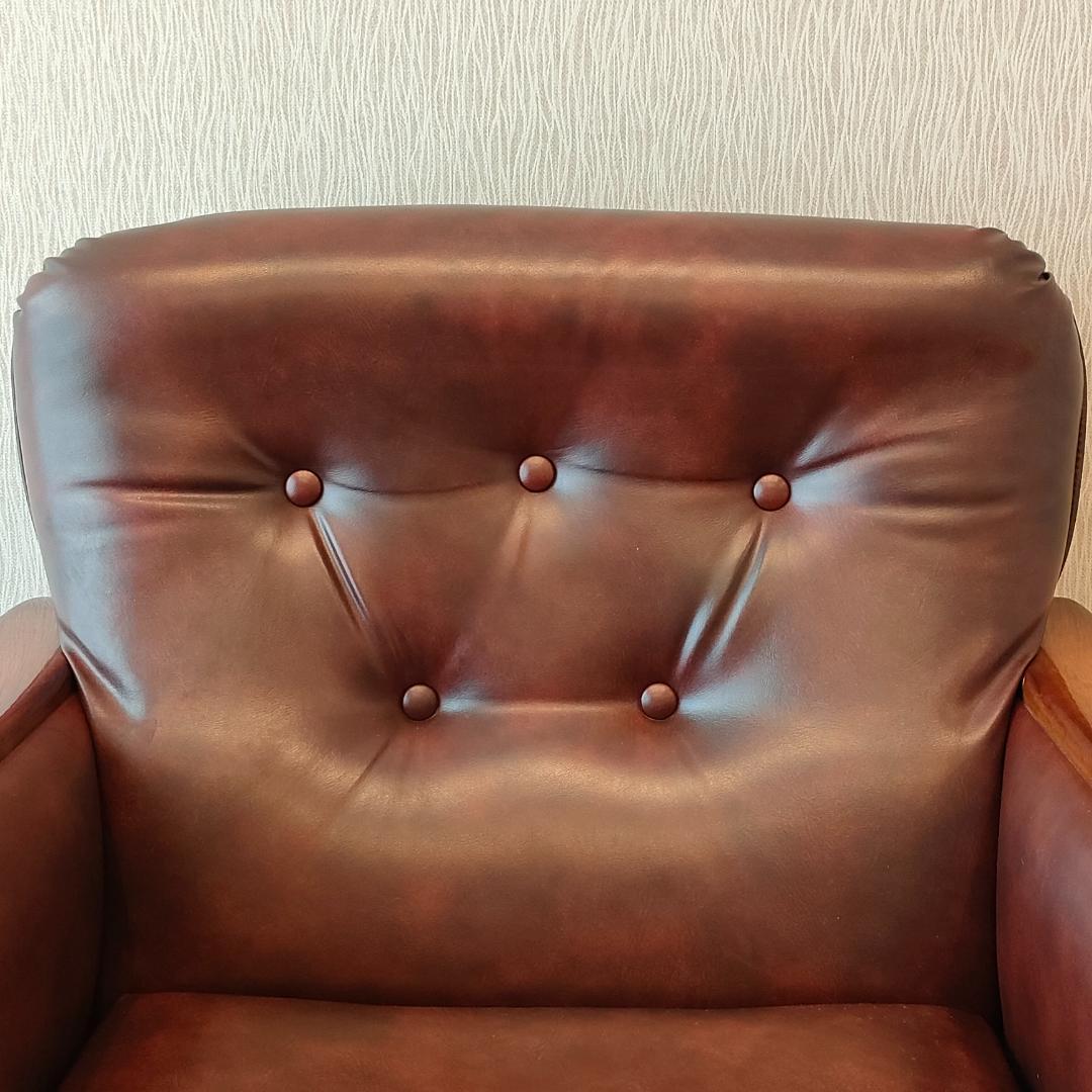 ヴィンテージソファ　1人掛け　ひじ掛け　レザー①