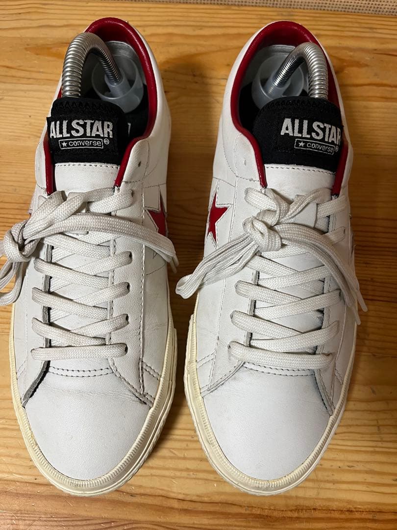 a432/コンバース ワンスター GF レザーWHITE/RED/25.5㎝