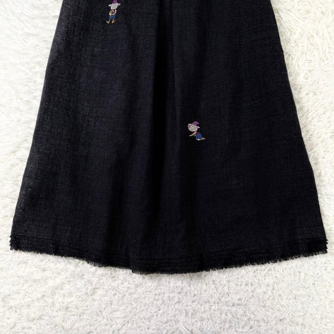 オレボレブラ ワンピース ノースリーブ 白雪姫 ブタさん 刺繍 フリル