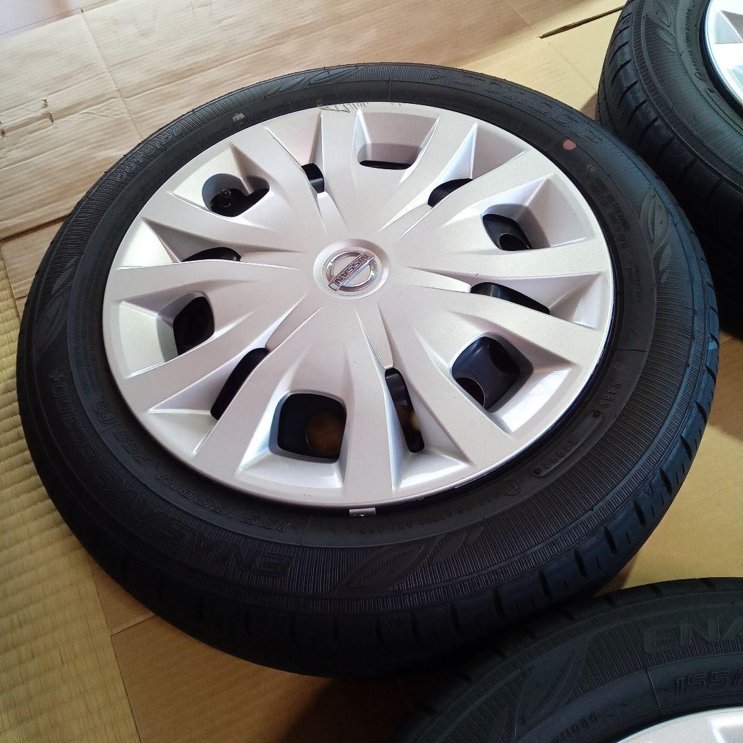 じ*う様 B40系ルークス純正14インチスチールホイール4本バリ山24年式タイヤ