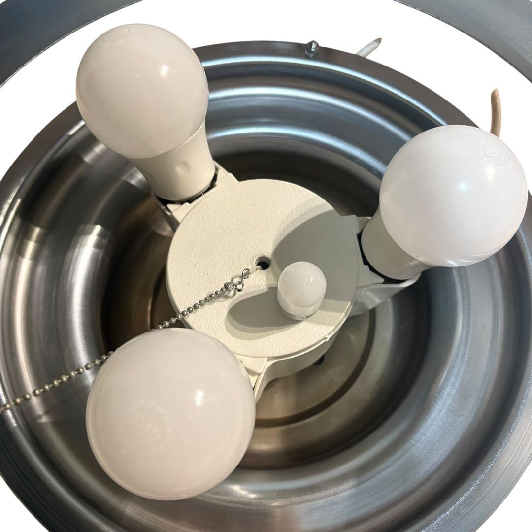 北欧 ミッドセンチュリー ビンテージ ペンダントライト シルバー 3灯