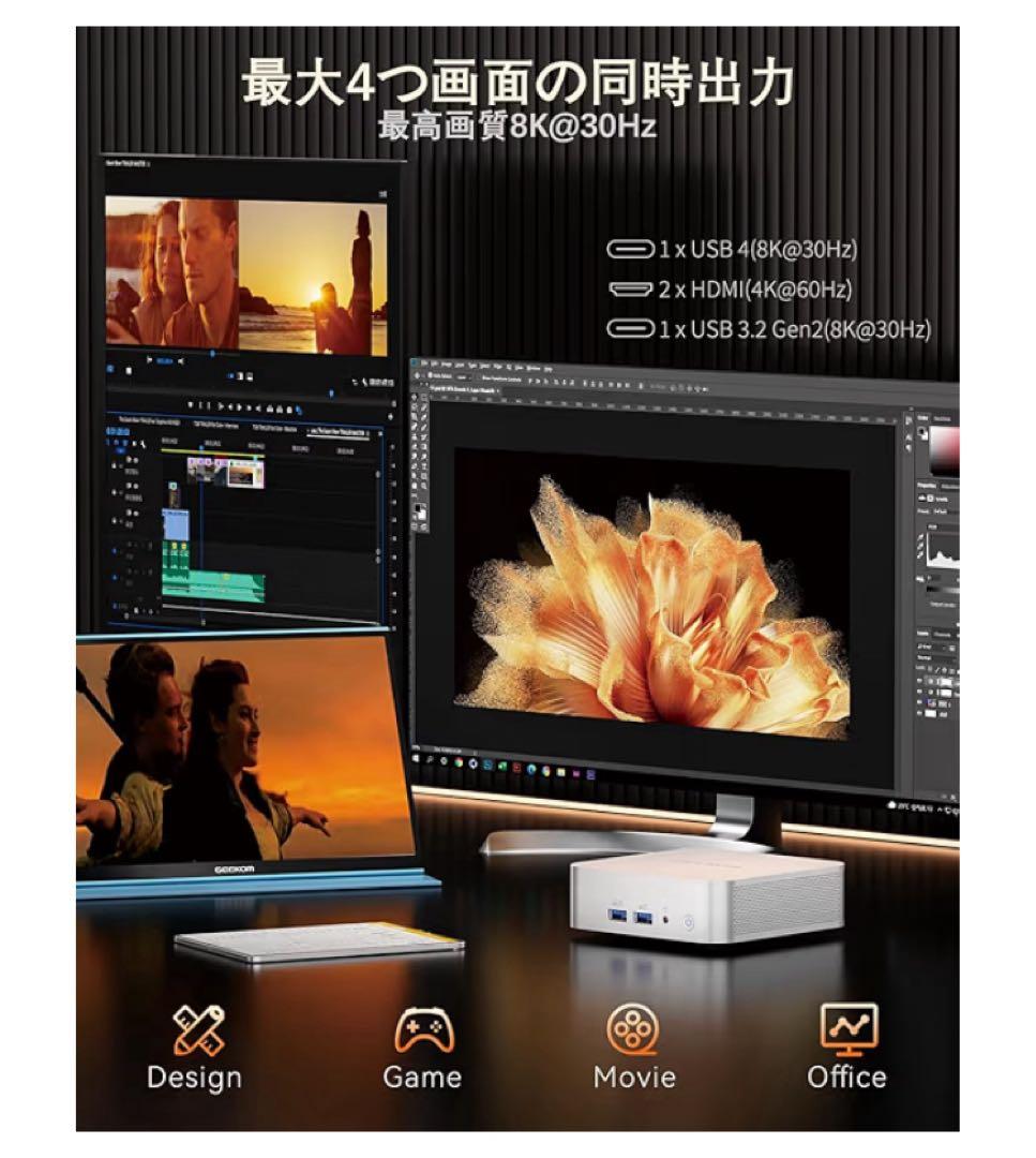 GEEKOM ミニPC シルバー