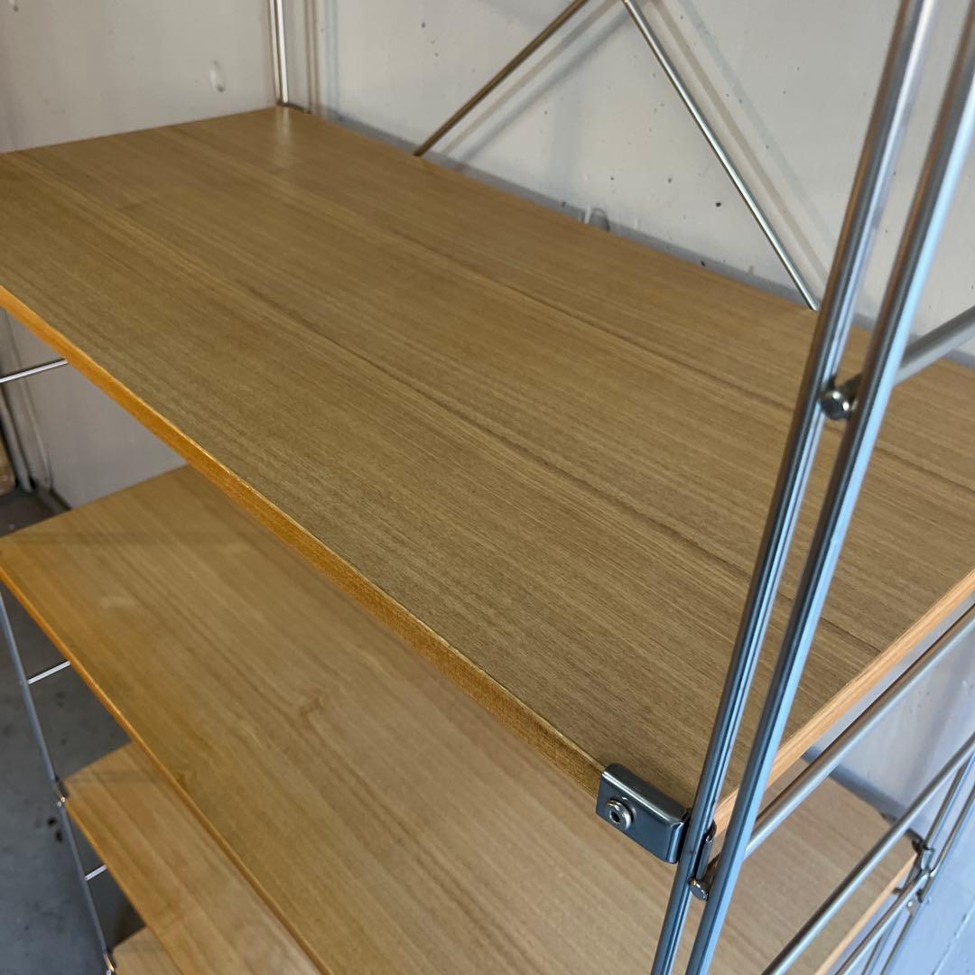 美品★無印 ステンレスユニットシェルフ　タモ材棚セット・ワイド・大