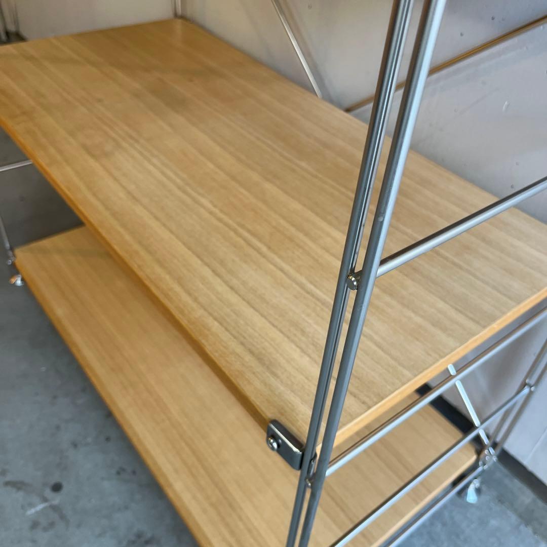 美品★無印 ステンレスユニットシェルフ　タモ材棚セット・ワイド・大