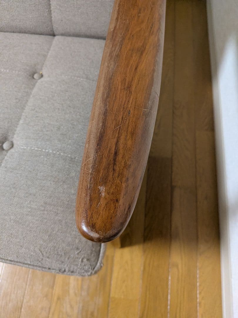 福岡　カリモク 60Kチェア 2シーターフラノベージュ