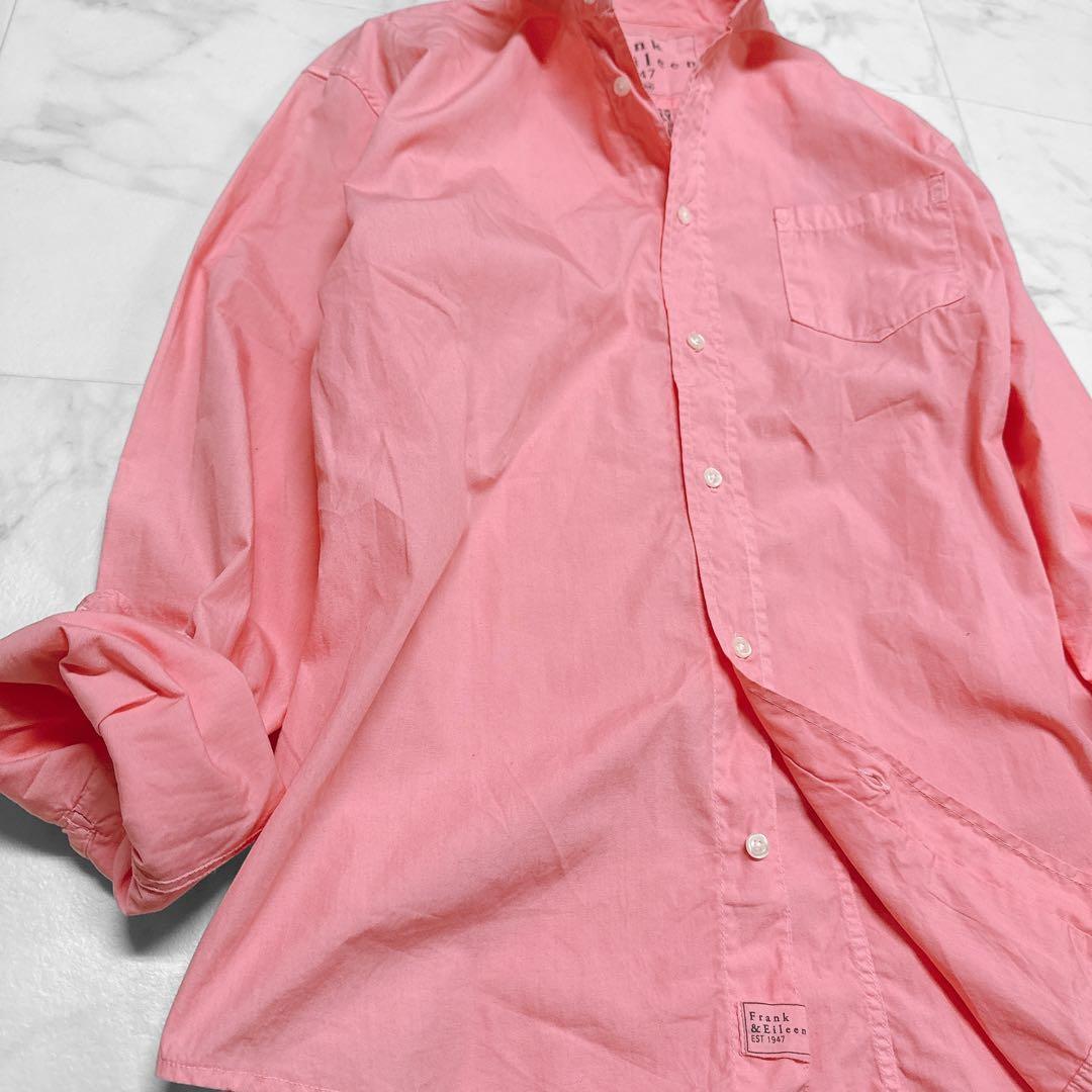 美品 フランクアンドアイリーン　LUKE ポプリン シャツ　コットン　ピンク