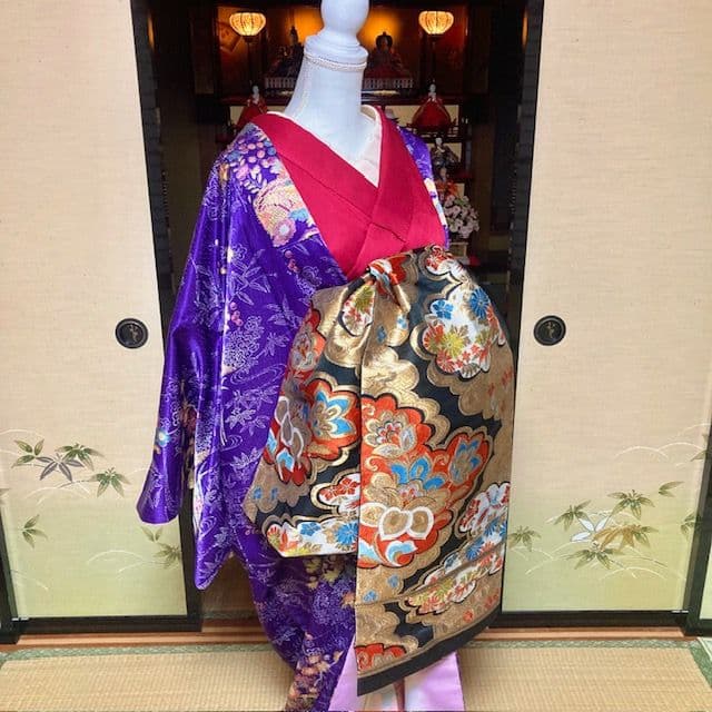 竜宮舞をんな 花魁 俎板帯『黒地雲取吉祥鳳凰華紋帯』