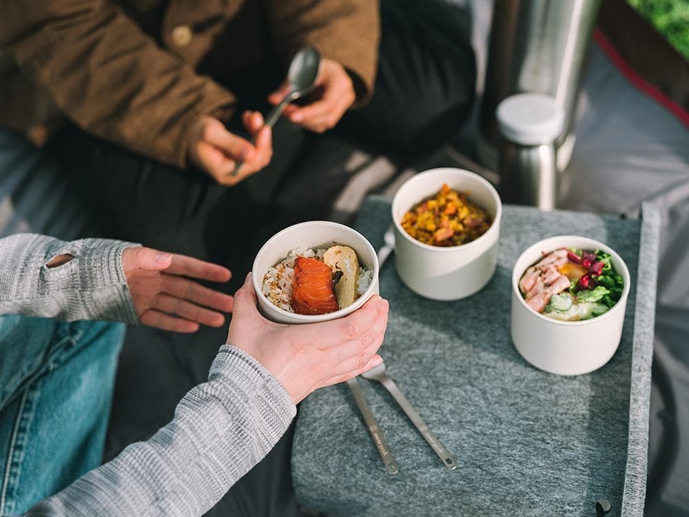 新品） peak 保温可能弁当箱　トバチ３　食器セット グレー