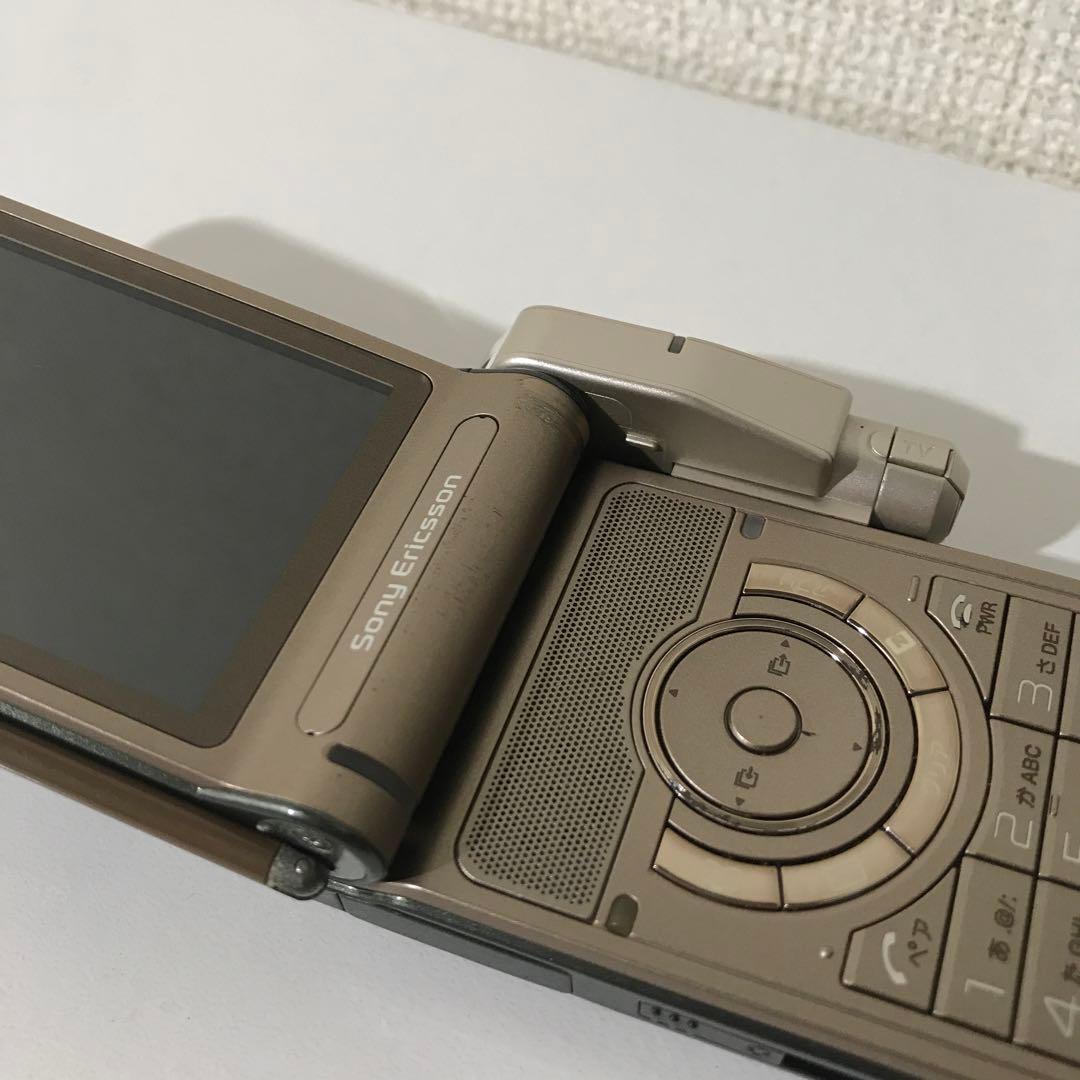 【美品】Sony Ericsson W44S カーキ（グリーン）ガラケー