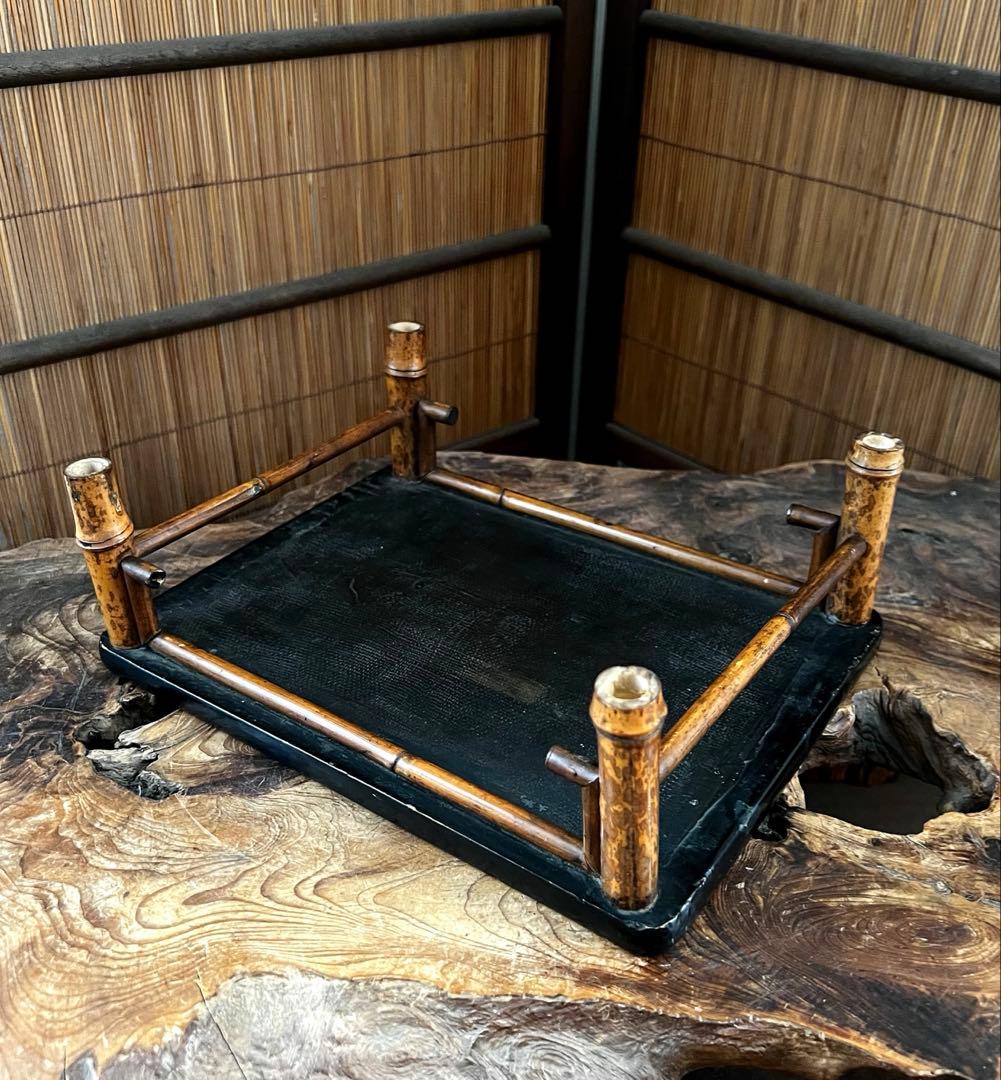 小型 古竹工細工 花台 香台 盆栽台