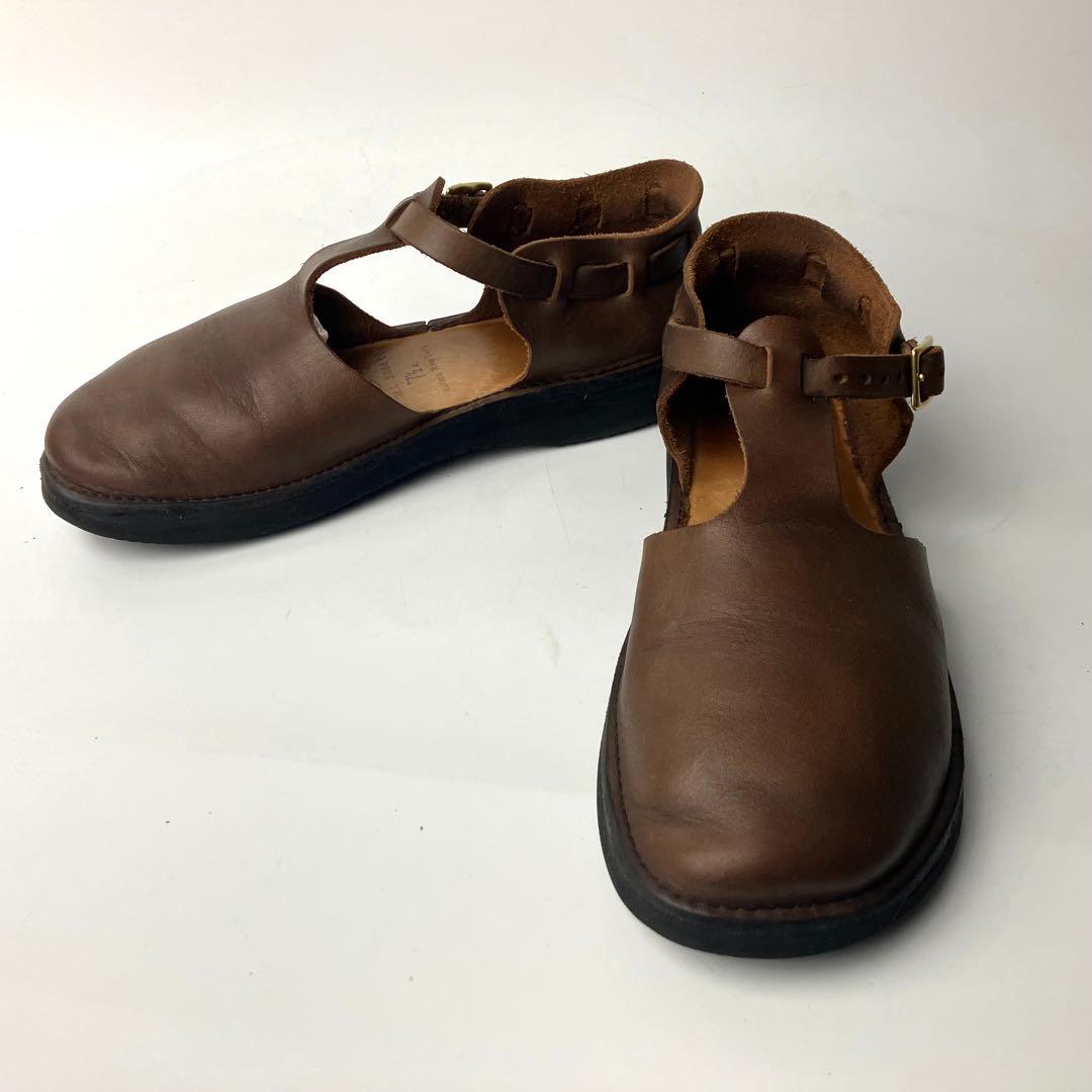 【美品】オーロラシューズ　ウエストインディアン　Tストラップ DBR 22.5㌢