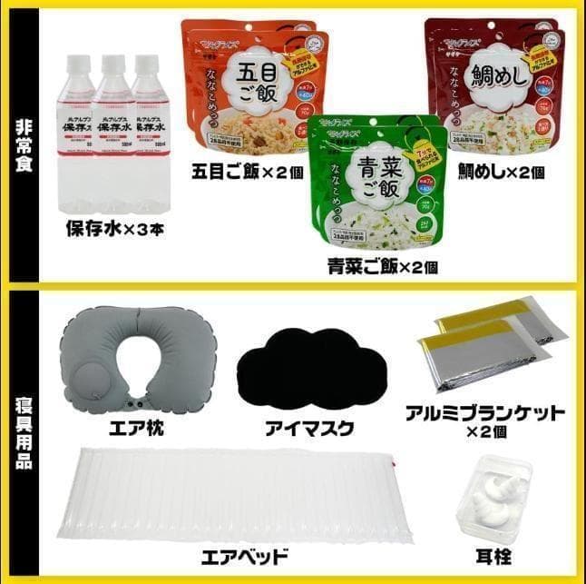 防災セット 持ち出し 1人用 車 中身 防災用品セット 非常用持ち出し袋セット