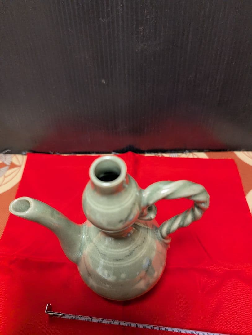 時代物青磁 陶器 水注 20cm