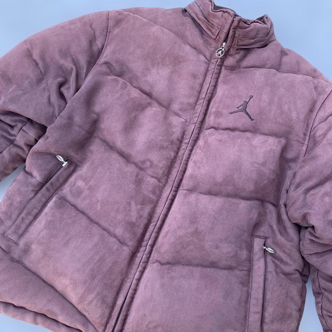 NIKE JORDAN ダウンジャケット　ロゴ刺繍　スウェード　古着