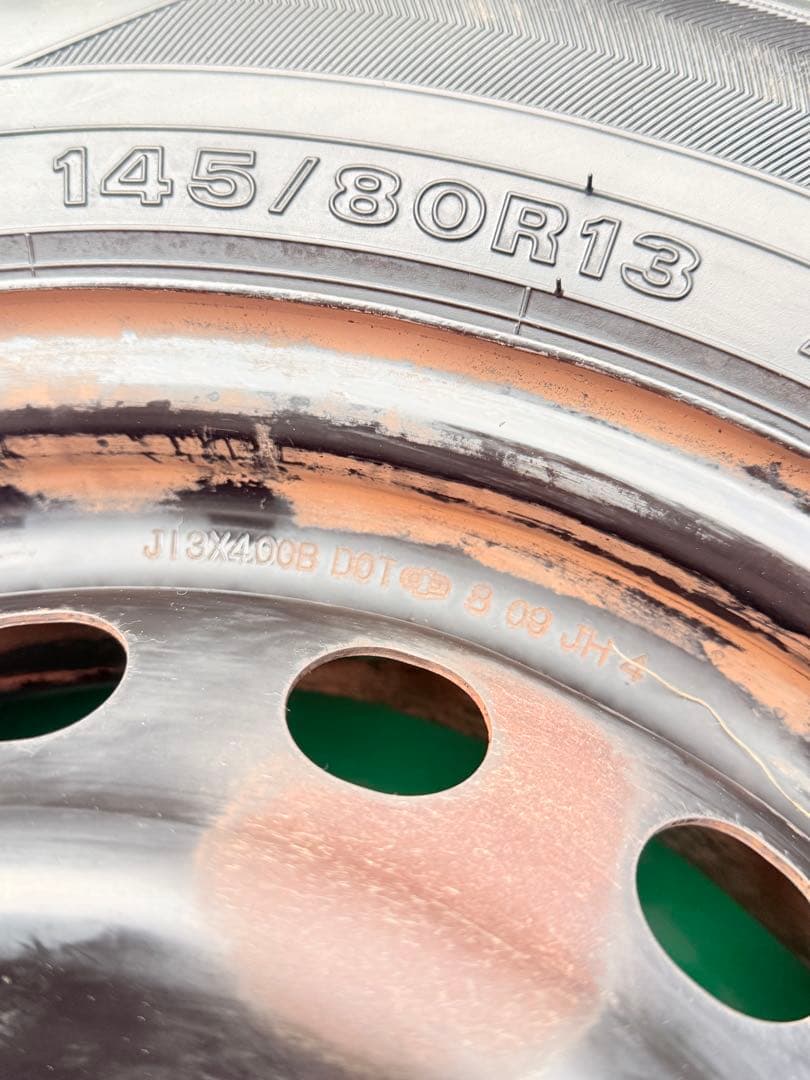 145/80R13 サマータイヤ スチールホイール付き 13x4.00B/4穴