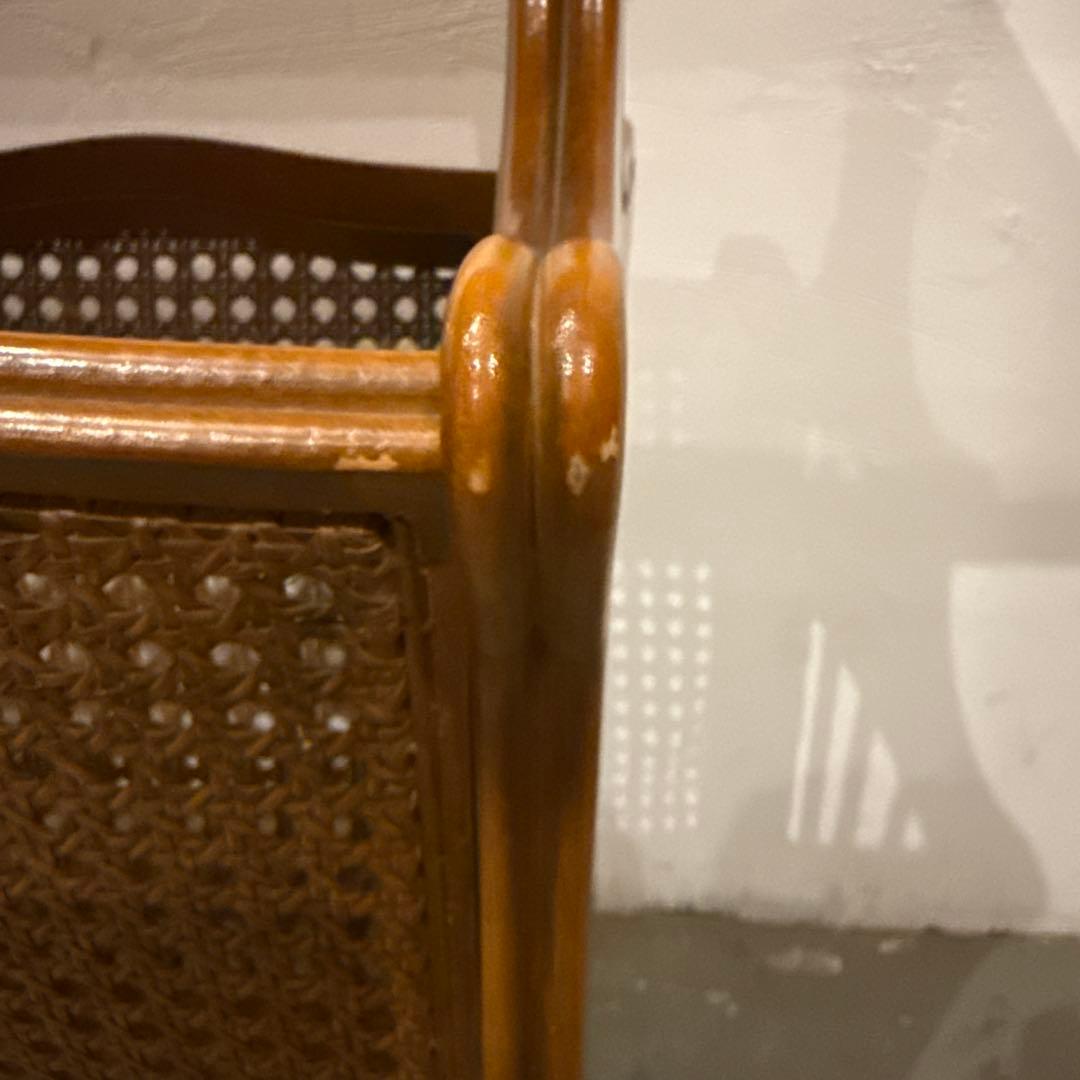 ヴィンテージ　木製サイドテーブル　マガジンラック付き