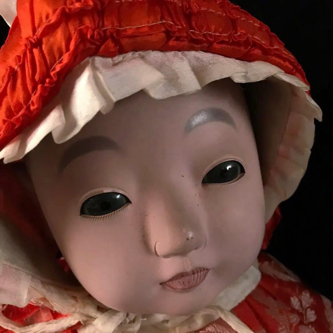 市松人形　初代東光　朱印　18号　大きな抱き人形