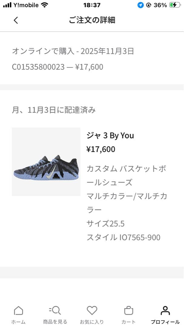 NIKE バスケットボールシューズ　JA3EP