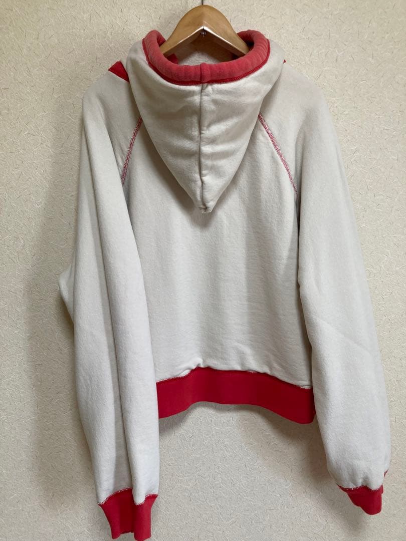 FUMIKA_UCHIDA/2-TONE PULLOVER HOODIE　レッド